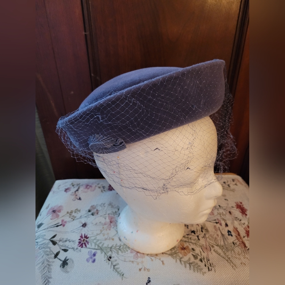 Elegant Blue Veil Hat